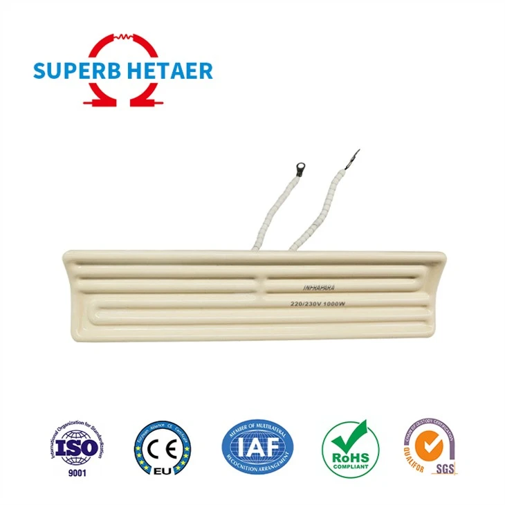 Customized Long Life Flat Or Curved Ceramic Infrared Heater For Plastic IR Heating Plate Heaters